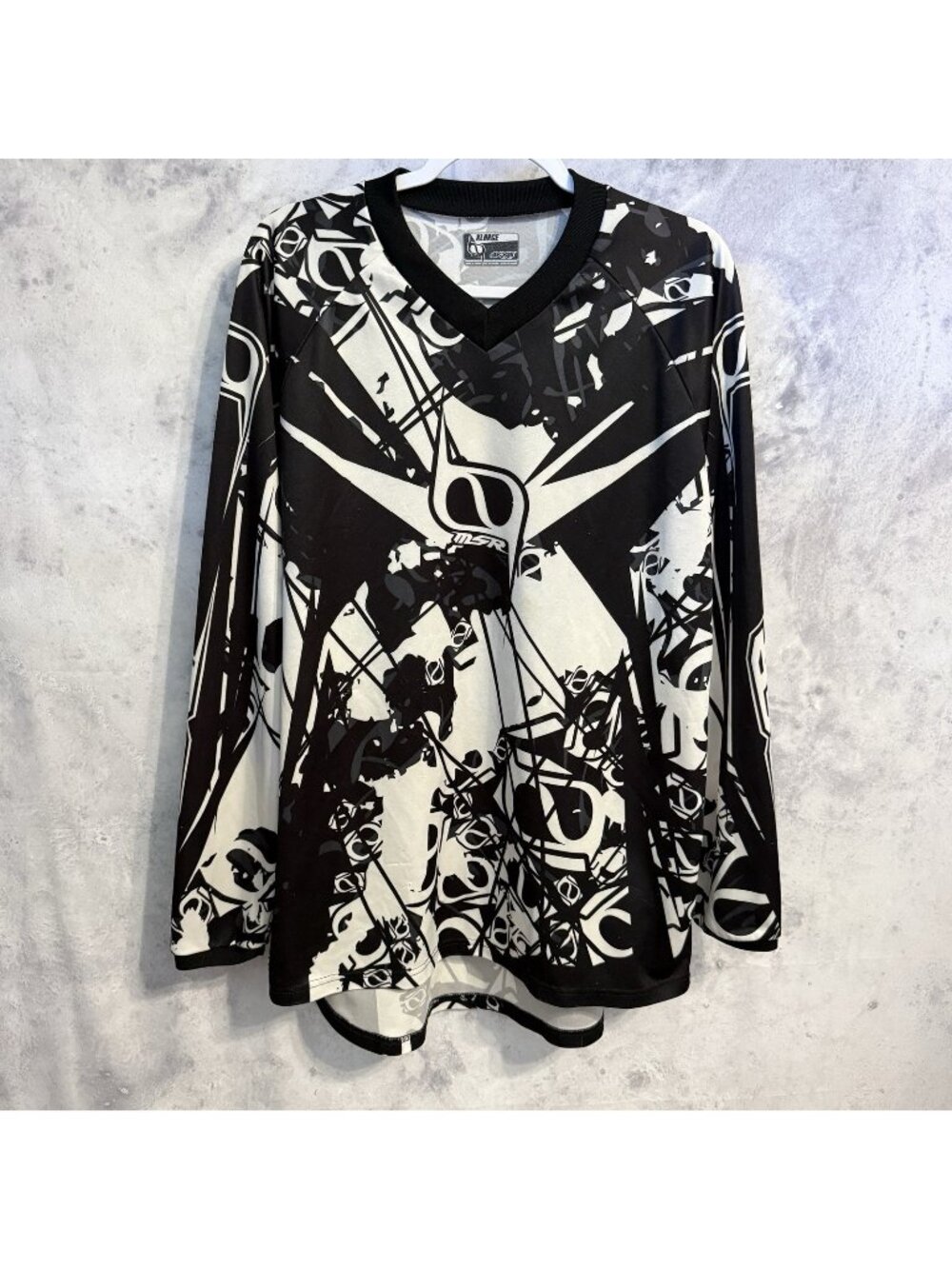 MSR AXXIS Motocross Jersey Mens XL Black/White Long Sleeve Dirtbike